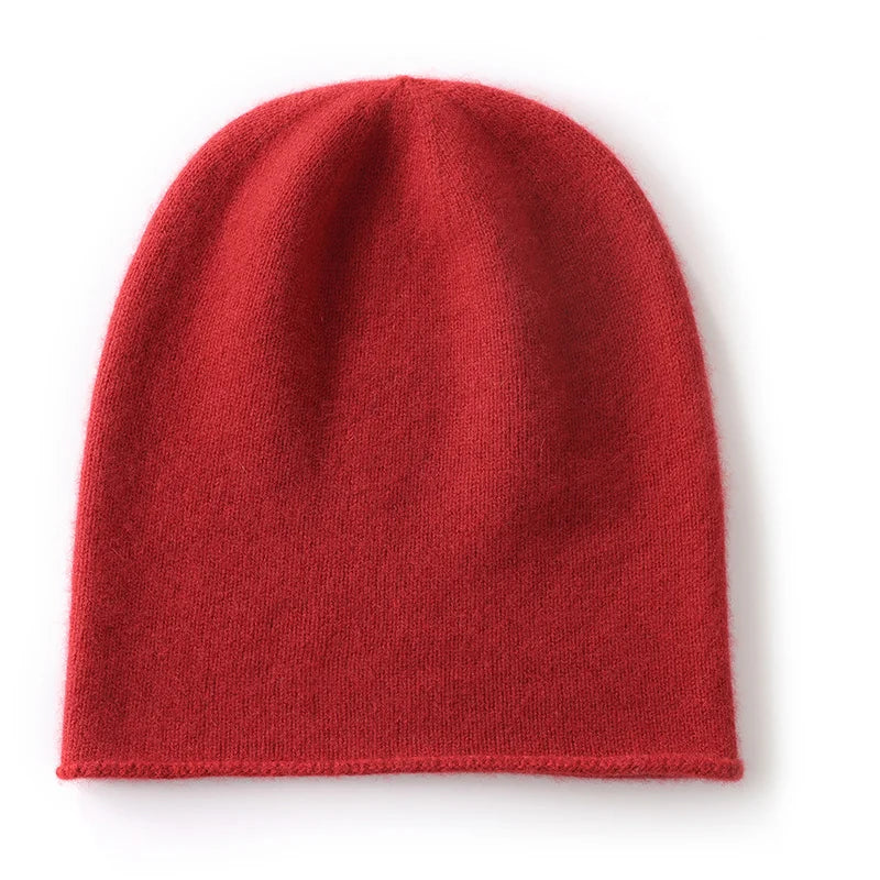New Winter Cashmere Knitted Unisex Warm Hat High Quality Solid Leisure Sleeve Hat