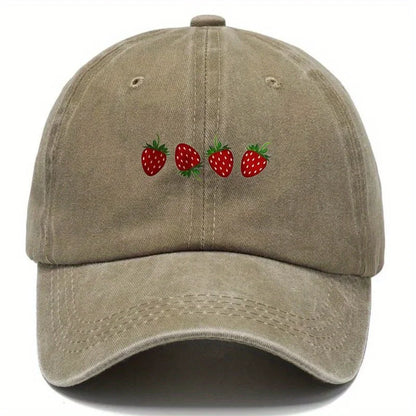 Strawberry Printed Baseball Cap for Both Men and Women