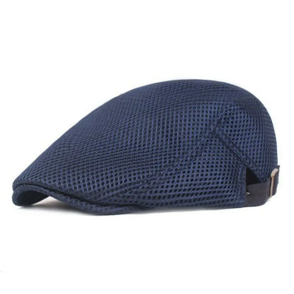 Summer Mesh Newsboy Style Peaked Cap Golf Hat Breathable Beret Hat