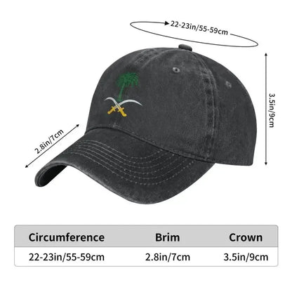 Personalized Cotton Emblem Of Saudi Arabia Baseball Cap
