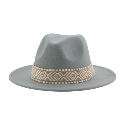 Panama Hat Western Cowboy Hats For Women Solid Big Brim Casual Fedoras Men Women