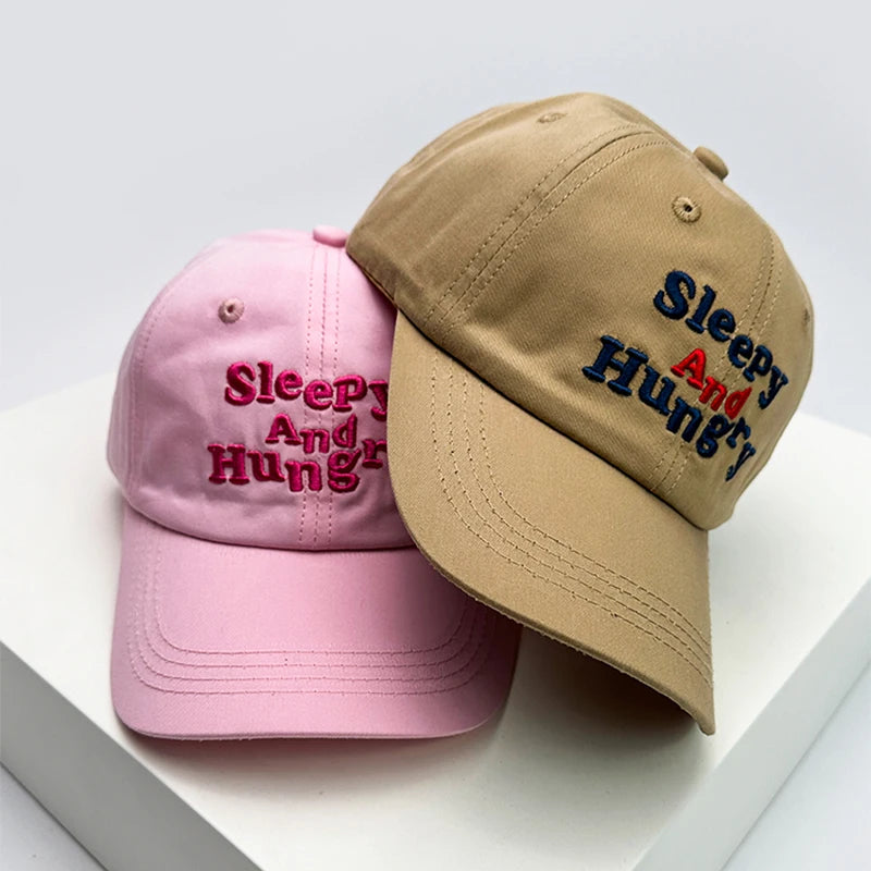 Men Women Korean Letter Embroidery Baseball Hats