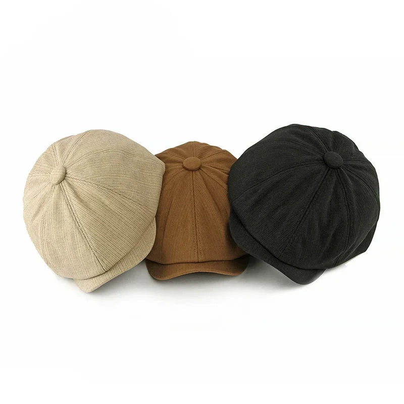 Spring Polyester Print Warm Newsboy Caps