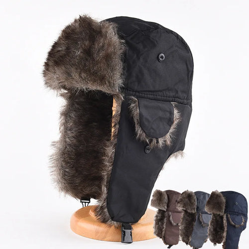 Waterproof Ski Hat Bomber Cap Russian Warm Ear Protectors Hats