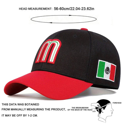Unisex M Letter Embroidery Baseball Caps Spring Autumn