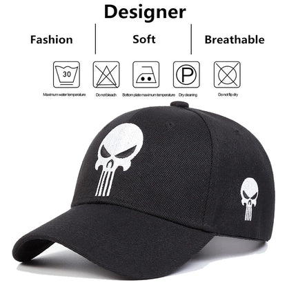 Unisex Skull Head Embroidery Baseball Caps Spring Autumn