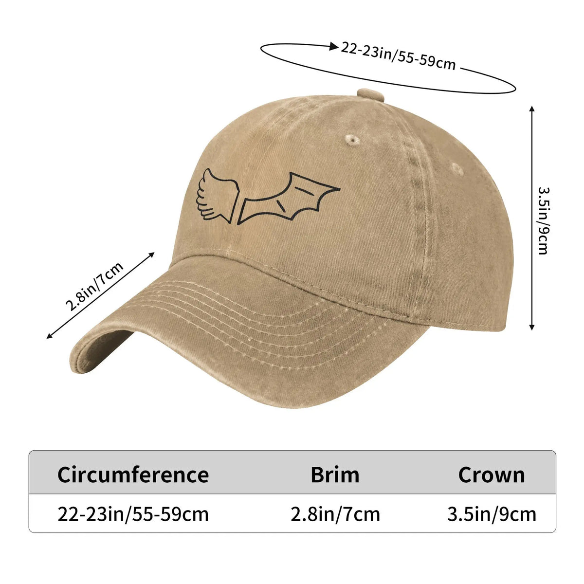 Wings Unisex Baseball Cap Distressed Denim Hats
