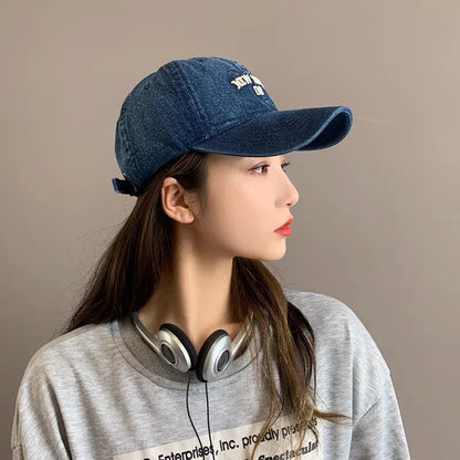Retro Men Women Baseball Hats Cotton Embroidery Washing
