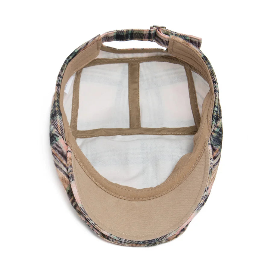 Y2k Plaid Beret Summer Women Hat Vintage Caps For Men