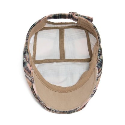 Y2k Plaid Beret Summer Women Hat Vintage Caps For Men