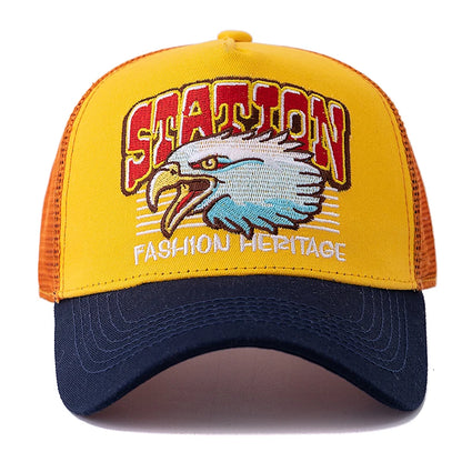 Unisex Fashion Eagle Head Mesh Baseball Cap Man Women