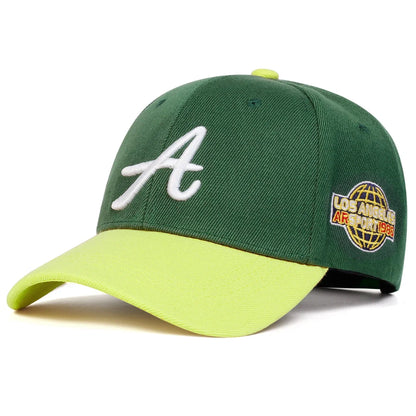 Unisex A Letter Side Earth Embroidery Baseball Caps Spring And Autumn