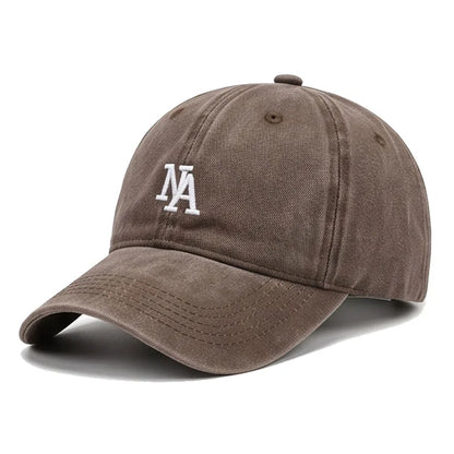 Washed Embroidered Letter Cap Retro Face Small Soft Top Baseball Cap Spring And Autumn Travel Sun Protection Hat