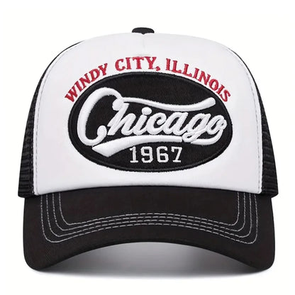Fashion Mesh Hat Chicago 1967 Embroidered Baseball Hat Street Hip Hop