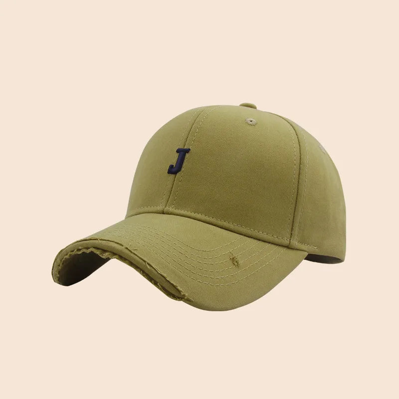 Retro Washed Baseball Cap With Letter Embroidery Sun Protection Casual Hat