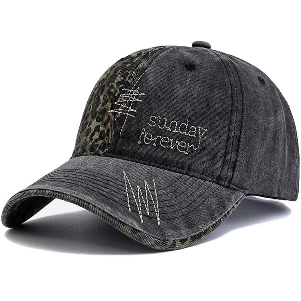 Y2K Baseball Cap Fashion Leopard Patch For Women