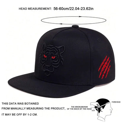 Unisex Tiger Embroidery Hip-hop Hats Spring Autumn