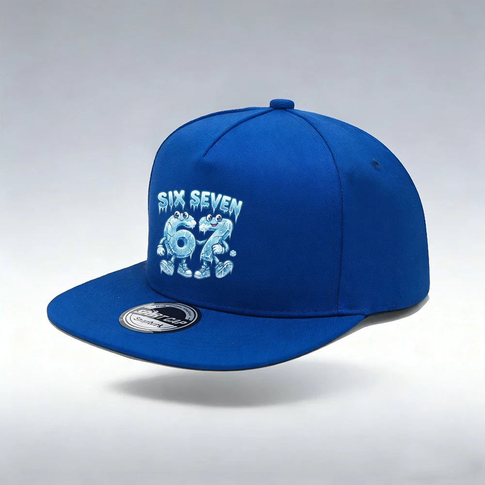 1/2 PC of 67 Ice Cartoon Printed Flat Bottom Brim Snapback Cap