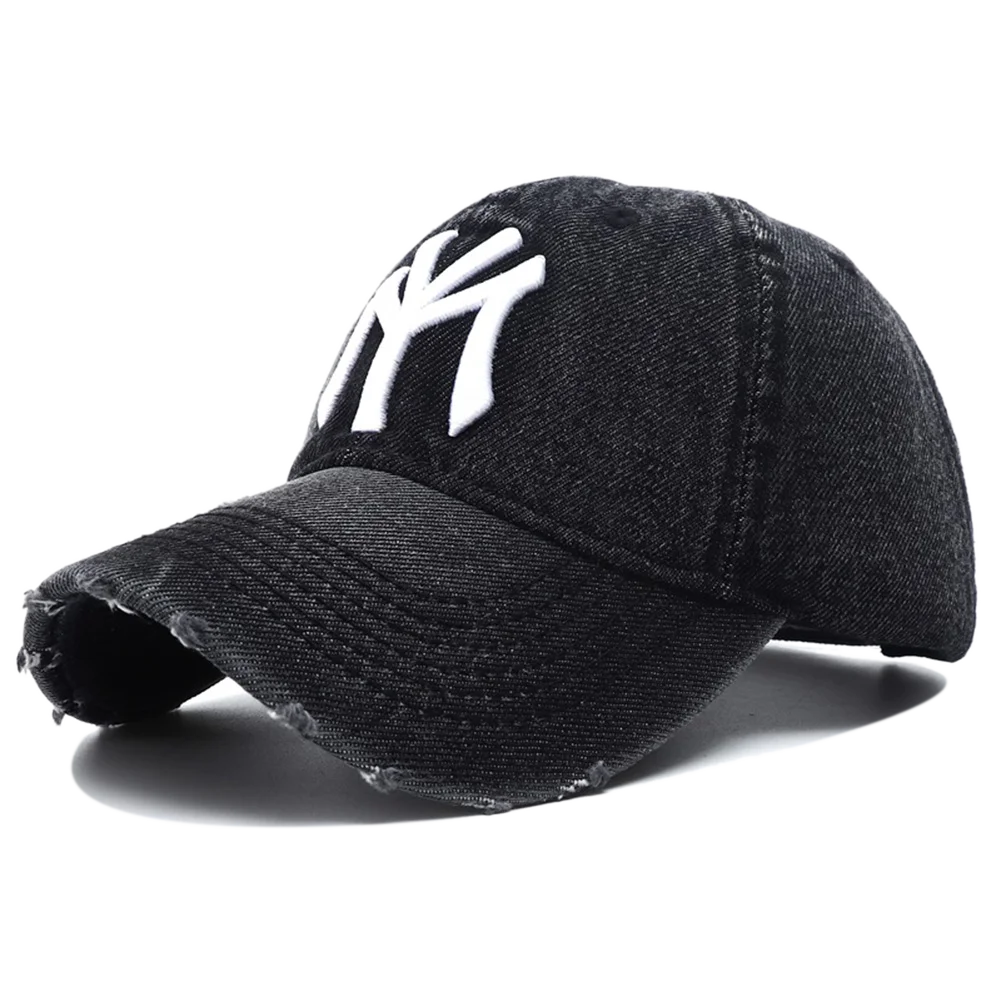 High Quality MY Embroidered Washed Denim Baseball Cap