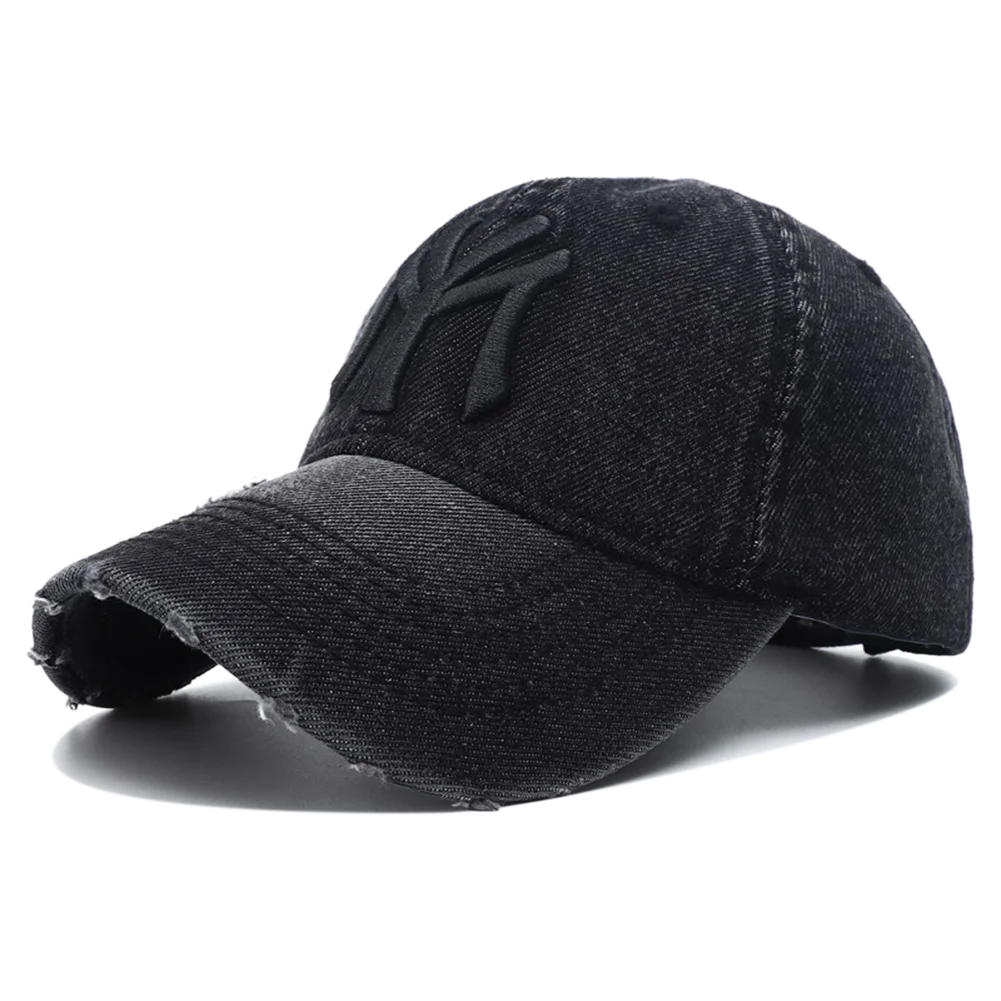 High Quality MY Embroidered Washed Denim Baseball Cap