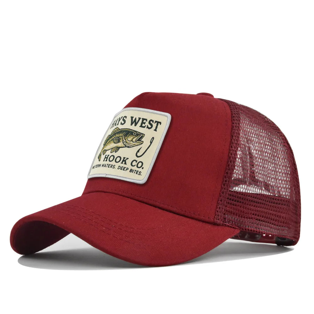 Fishing Embroidery Baseball Cap for Men Women