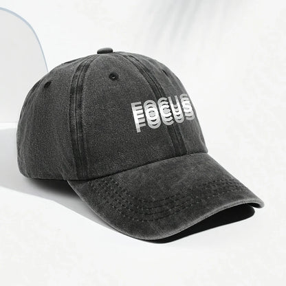 Classic Unisex Baseball Cap with "Focus" Print for Daily Leisure