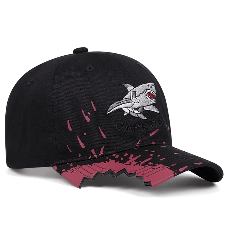 Gap Hip Hop Hat Shark Embroidery Fashion Street Skateboarding Hat Leisure Sports