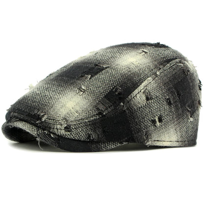 Men Women Vintage Artist Painter Plaid Beret Hat
