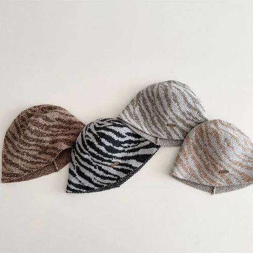 2026 Autumn Kids Fisherman Hat Stripe Knitted Hat