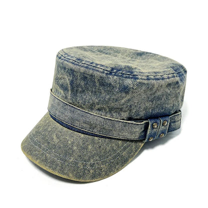 High-Quality Vintage Studded Washed Denim Baseball Cap