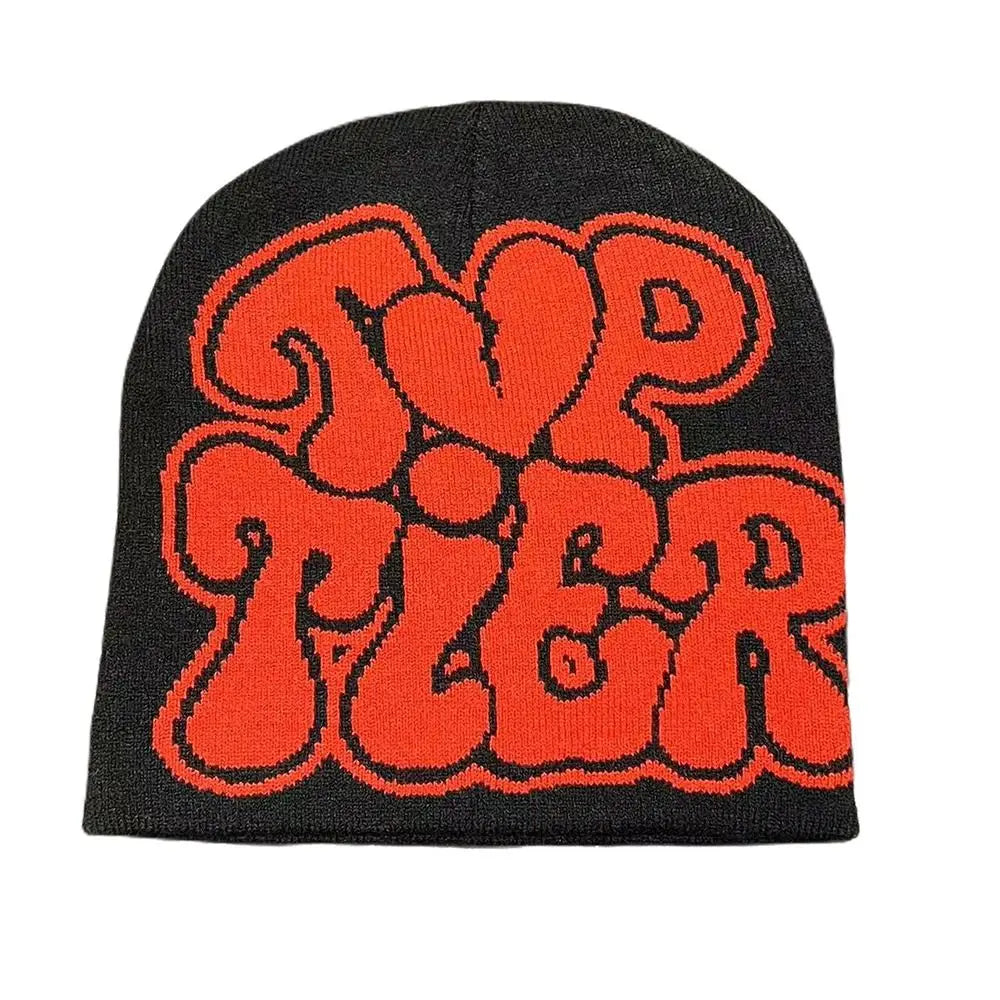 Gift Wool Acrylic Knitting Cap Hat Letter Printing Y2k Hip Hop Cap