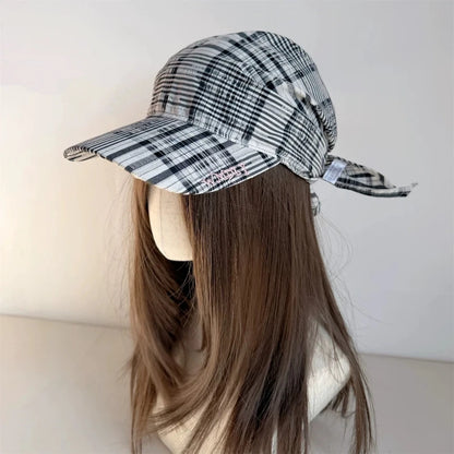 Retro Contrasting Color Plaid Fashion Sun Hats
