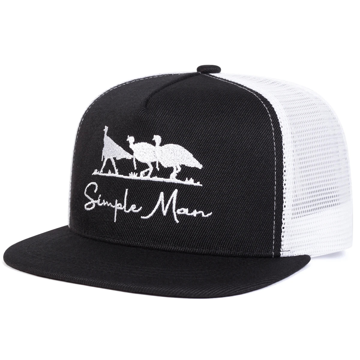 Unisex Simple Man Letter Embroidery Hip-hop Net Hats Spring Summer Snapback Cap