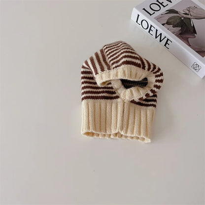 Kids Striped Knit Beanie Baby Hat