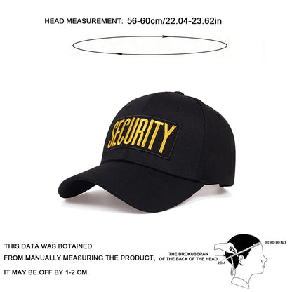 Unisex Seccurity Letter Embroidery Baseball Caps Spring And Autumn