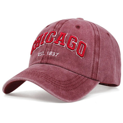 Letter Chicago Baseball Cap Men Women Spring Summer Cotton Unisex Baseball Cap