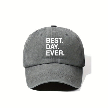 Best Day Ever Baseball Cap Unisex Distressed Polyester Outdoor Casual Sun Hat