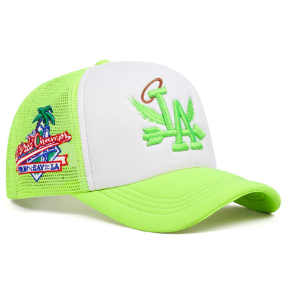 Personalized Baseball Hat LA Wings Side Coconut Tree Street HipHop