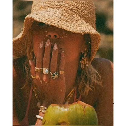 New Designer Raffia Straw Bucket Hat Women Beach Hat Female Korean Travel Sun Protection Breathable Fisherman Hat