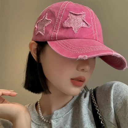 Retro Hole Baseball Cap For Women