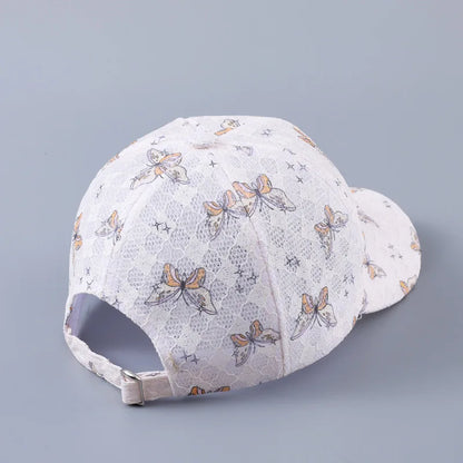 Lace Butterfly Print Decorative Baseball Cap