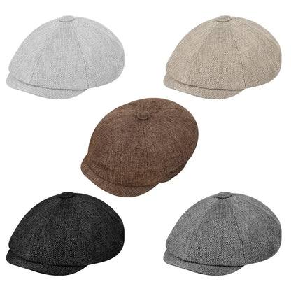 New Fashion Vintage Octagonal Hats Big Head Circumference British Painter's Beret