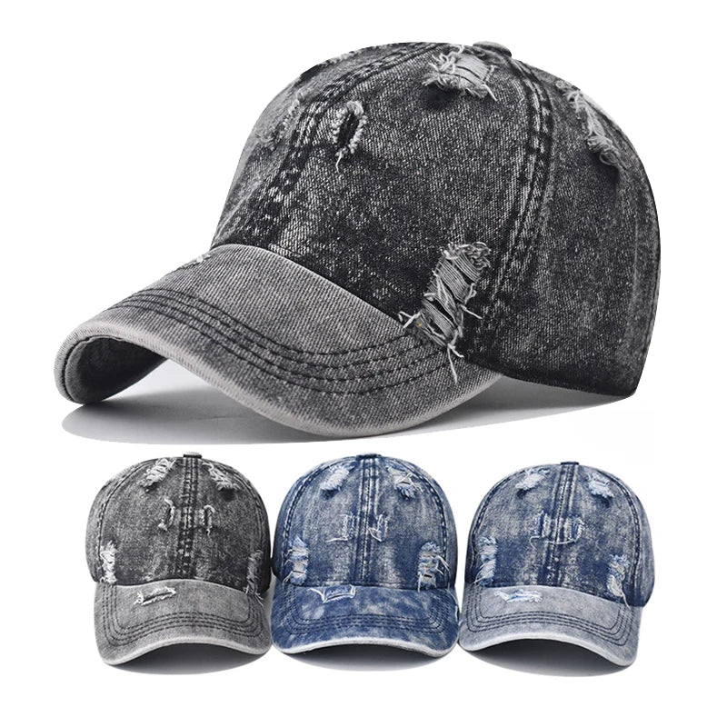 Spring Autumn Wash Denim Woman's Hat Cap Hip Hop Fitted Cap