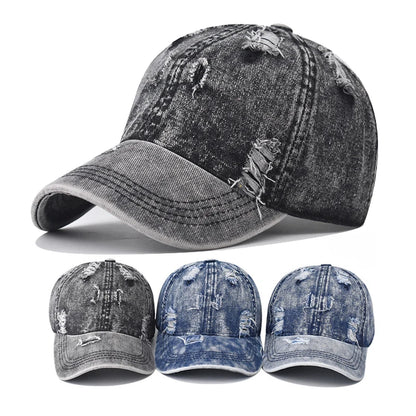 Spring Autumn Wash Denim Woman's Hat Cap Hip Hop Fitted Cap