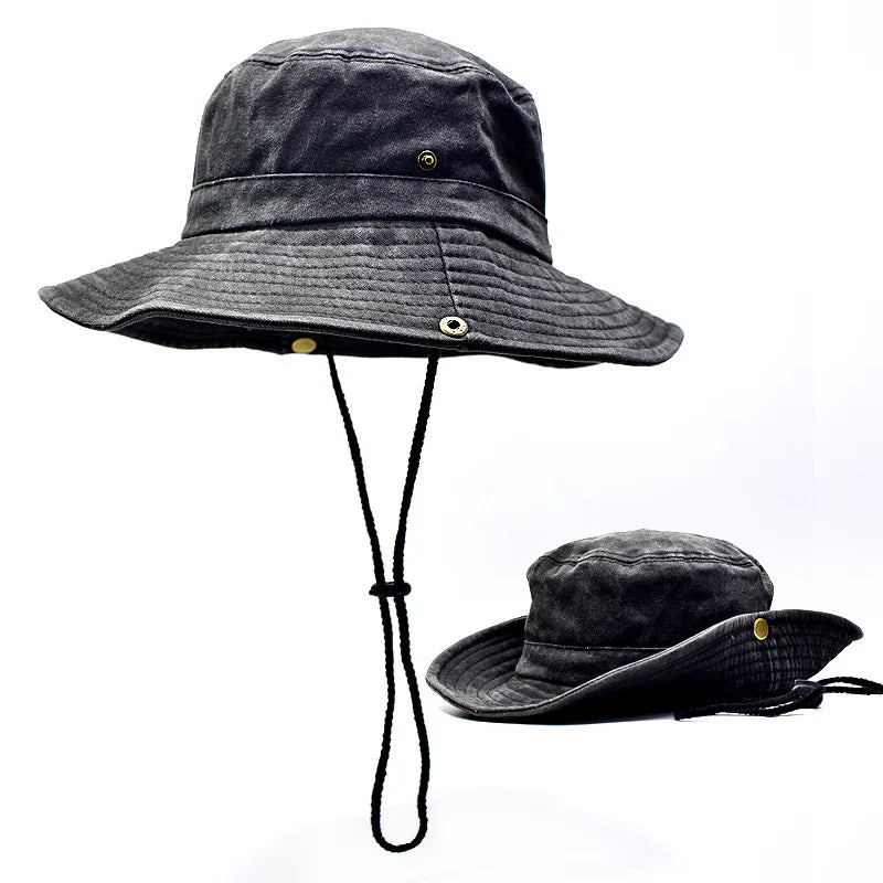 New Washed Cotton Bucket Hats Spring Summer Men Women