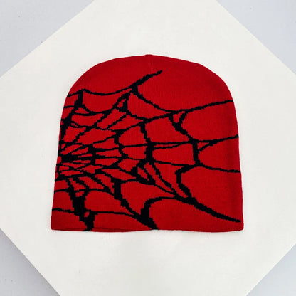 Y2K Web Wool Knitted Hats Hip Hop Warm Gothic Retro