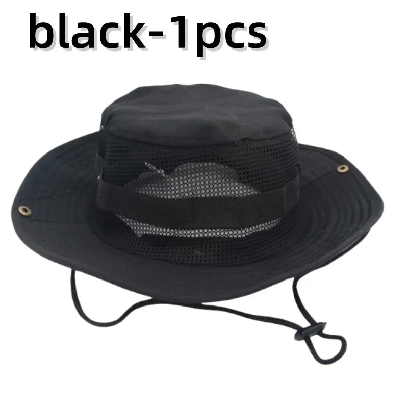 Men & Women Sun Hat Camouflage Cap Outdoor Sports Sun Bucket Cap 60cm
