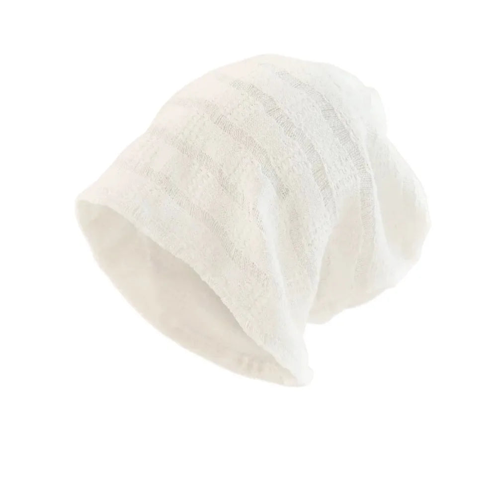 Fashion Hollow Pullover Hat Breathable Thin Beanies Hat Sweet Korean Style