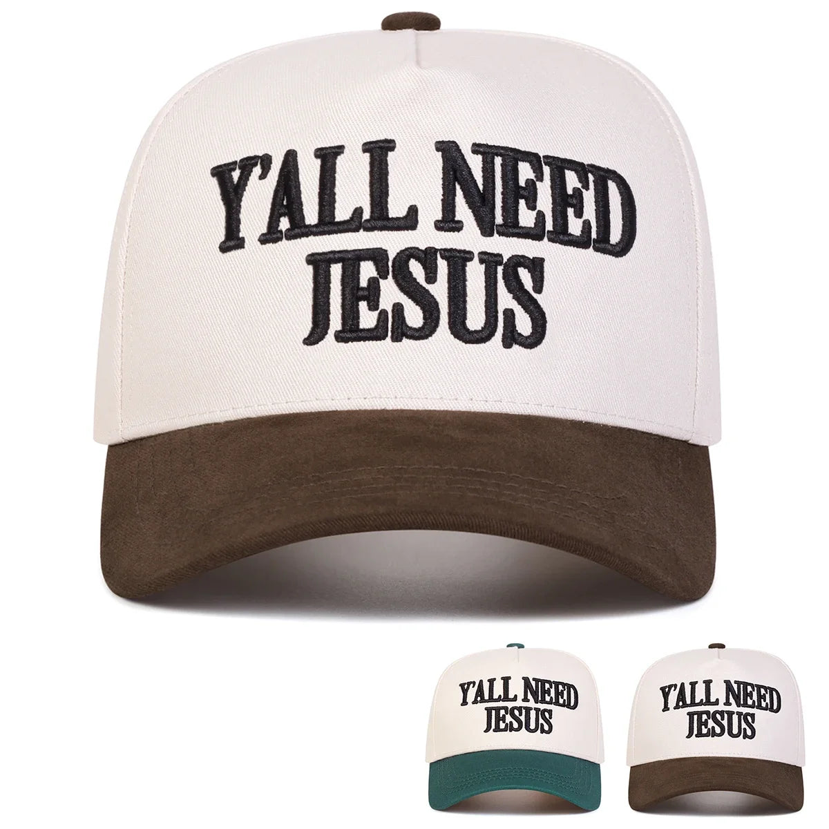 Unisex Y'ALL Need Jesus Letter Embroidery Baseball Caps Spring Autumn