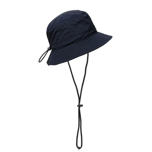 Drawstring Rope Bucket Hat Summer Quick Dry Breathable Fisherman Cap